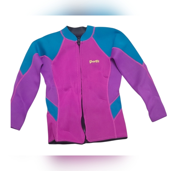 Goldfin Kids Size Large Long Sleeve 2mm Wetsuit Jacket, Zip Up, Size Large - Picture 1 of 6